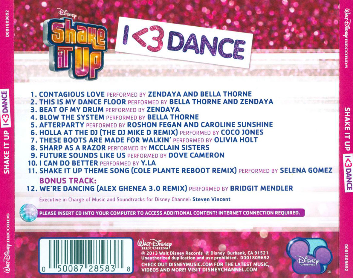 Cartula Trasera de Bso Shake It Up: I <3 Dance